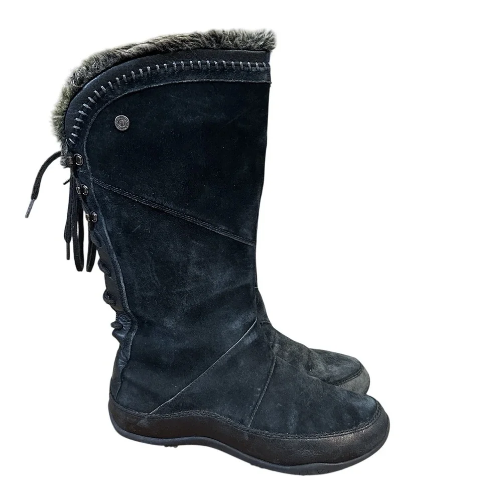 The North Face Janey Black Suede Waterproof Snow Winter Boots Primaloft Womens 8
